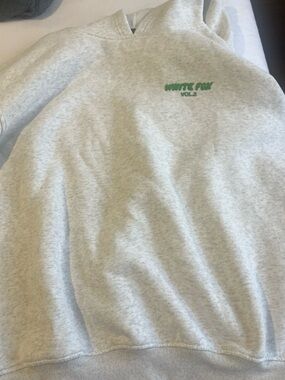 White Fox Boutique Vol.3 Light Gray Crewneck with Green Logo